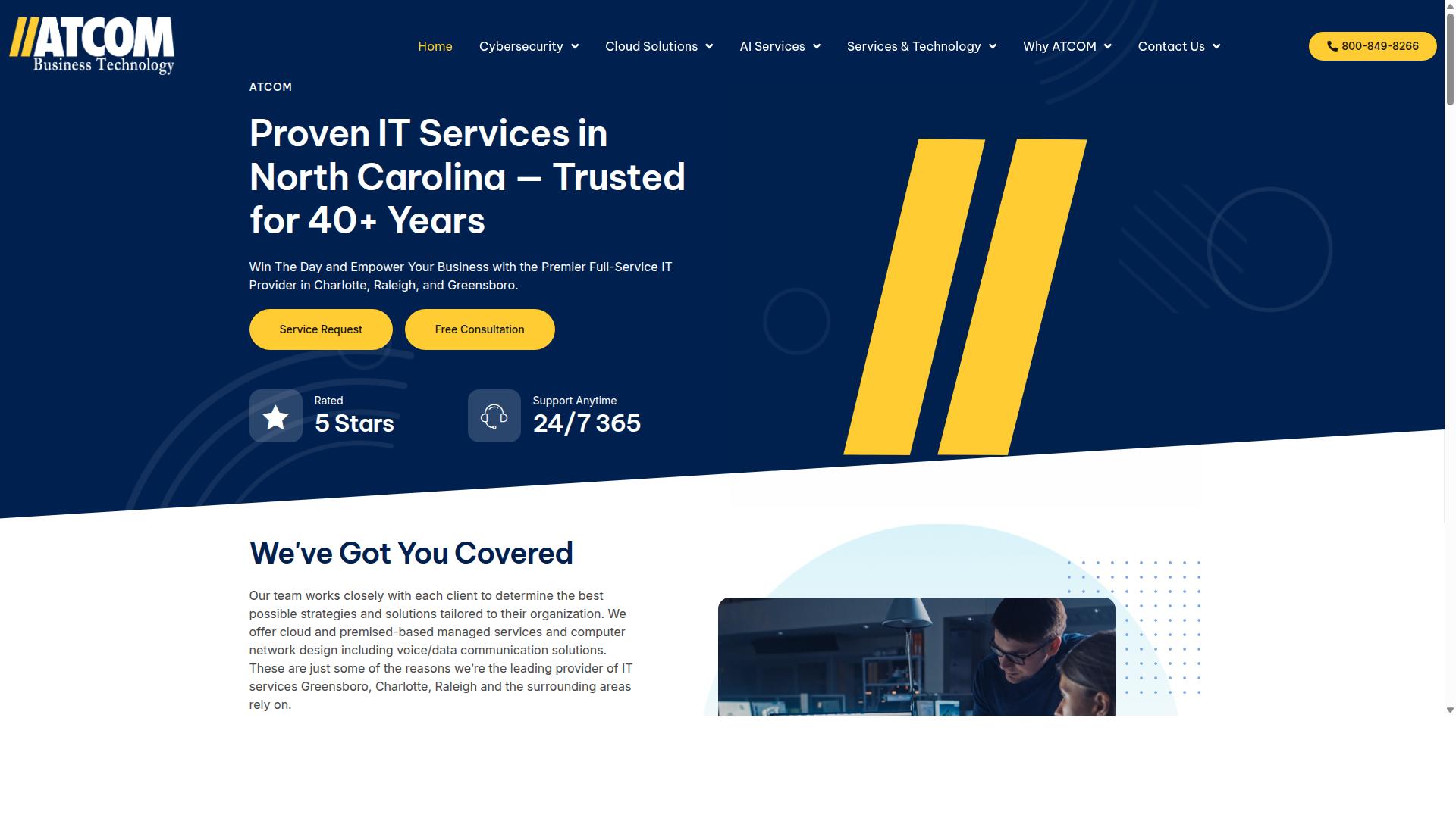 ATCOM Business Technology website